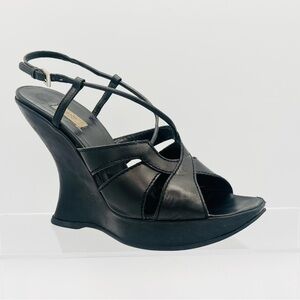 PRADA Black Women's Wedge Sandals